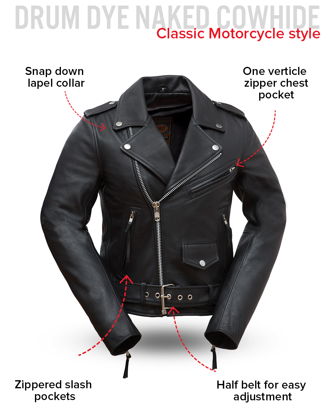 Rockstar - Women's Motorcycle Leather Jacket – First MFG Co