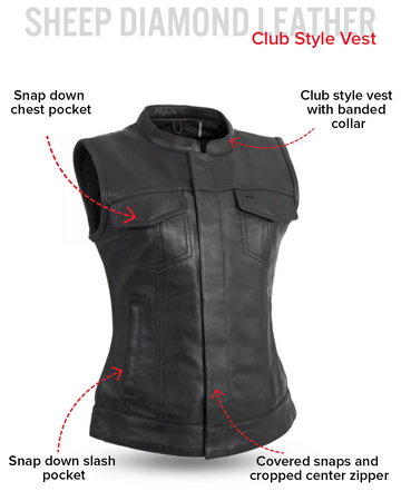 Ludlow Women's Motorcycle Leather Vest – First MFG Co