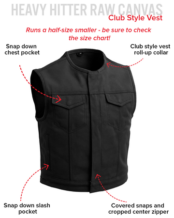 Lowside Canvas - Men's Motorcycle Canvas Vest (Black)