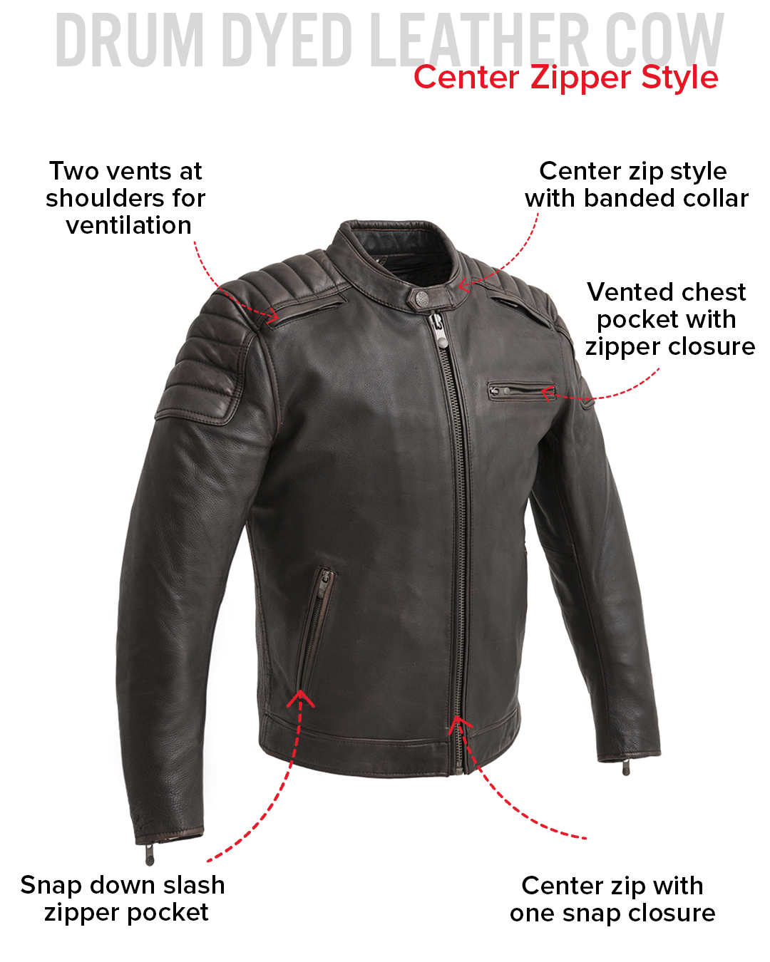 Crusader Men's Motorcycle Leather Jacket Men's Leather Jacket Jackets