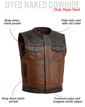 Lowside Gunner Men's Perforated Leather Vest Lowside Gunner Men's Perforated Leather Vest