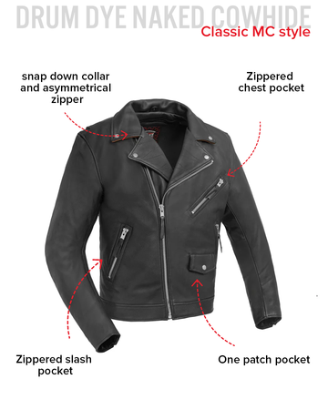 STANDARD MOTORCYCLE LEATHERS レザージャケット36 503 MEN'S LIGHT WEIGHT COWHIDE MOTORCYCLE JACKET - BLACK – Reserve