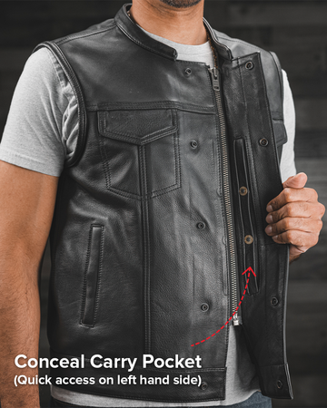 Blaster Men's Leather Motorcycle Vest – First MFG Co