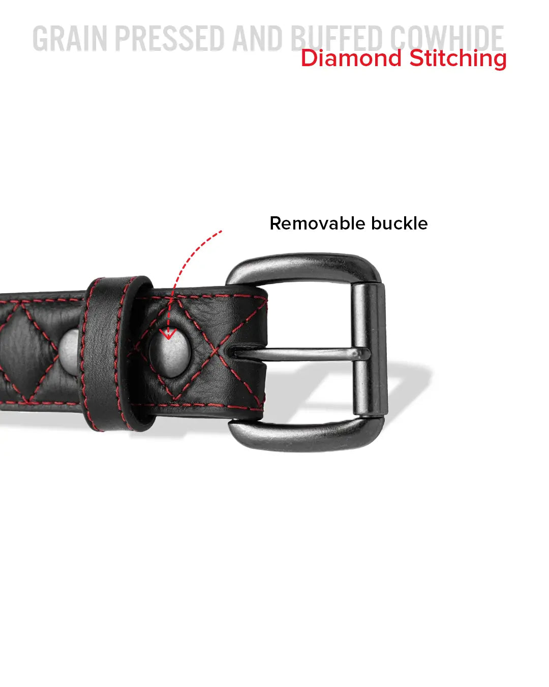 Diamond Quilted Leather Belt