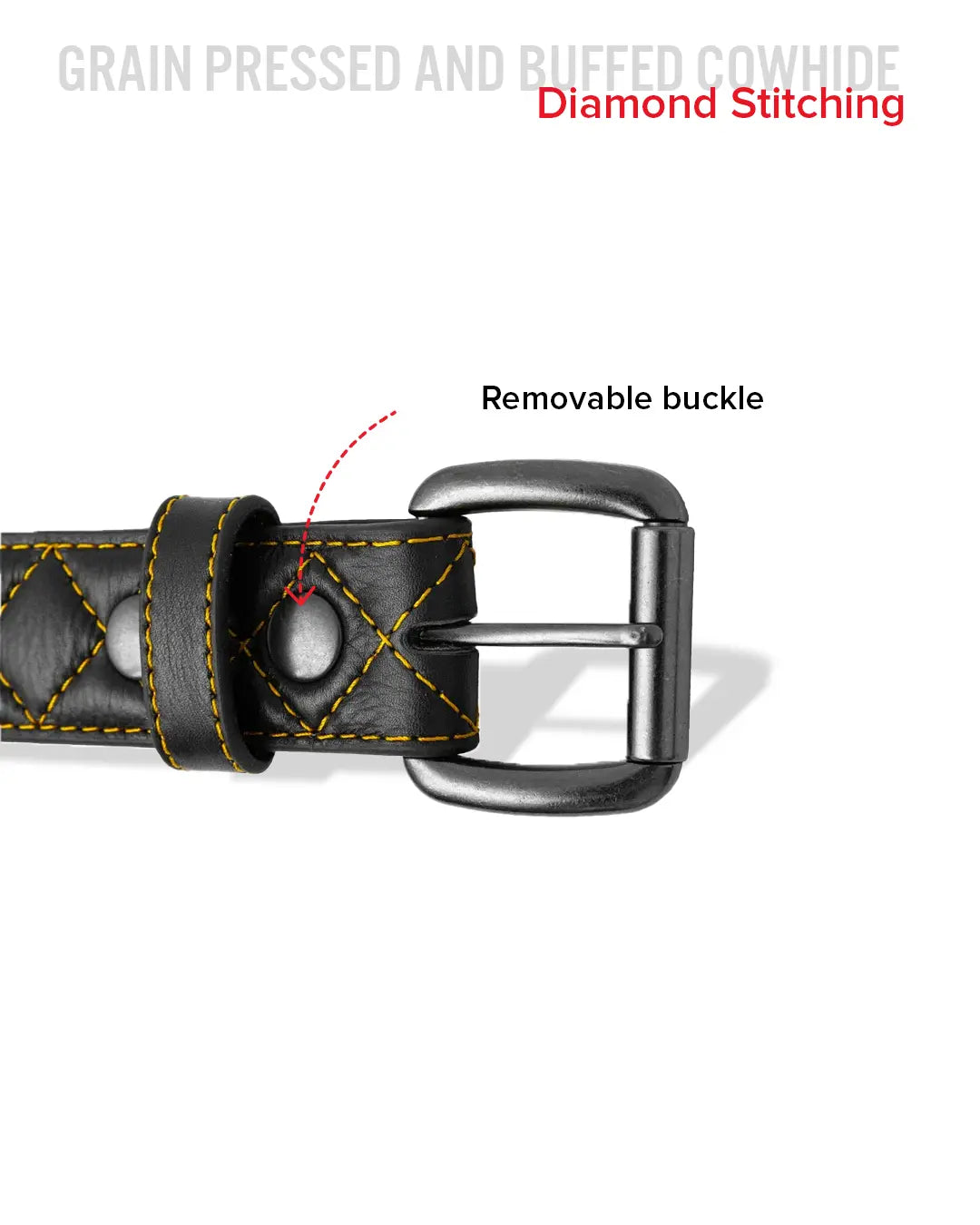 Diamond Quilted Leather Belt