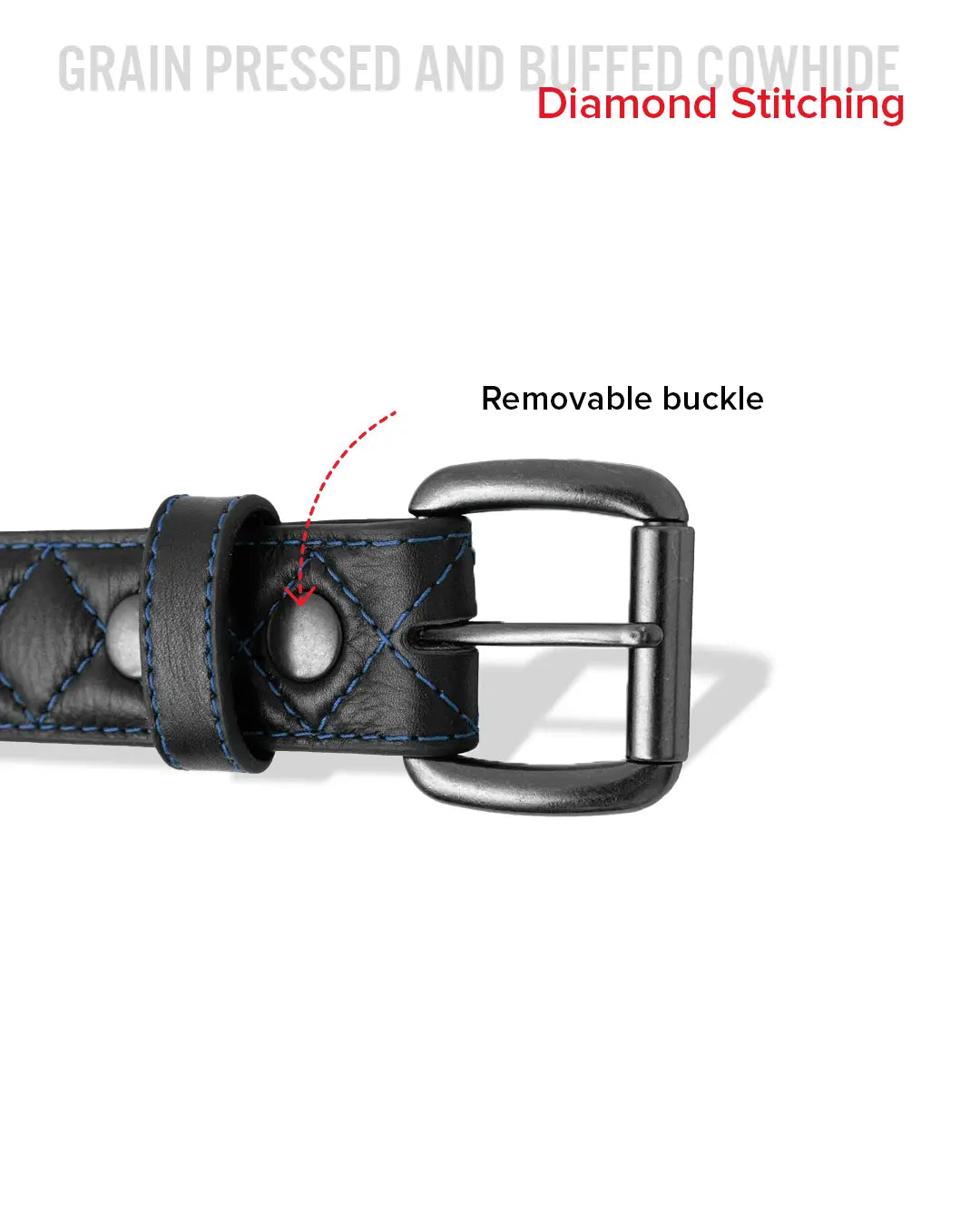 Diamond Quilted Leather Belt