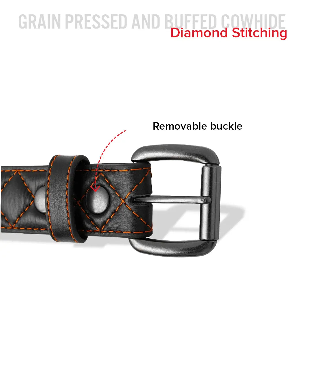 Diamond Quilted Leather Belt