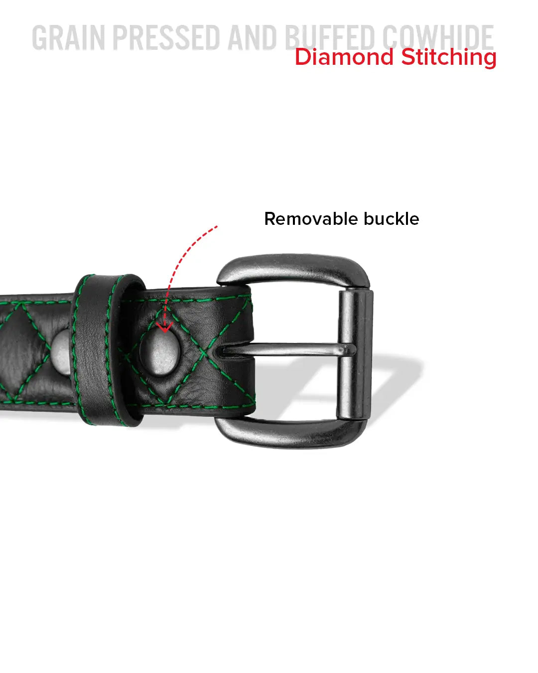 Diamond Quilted Leather Belt