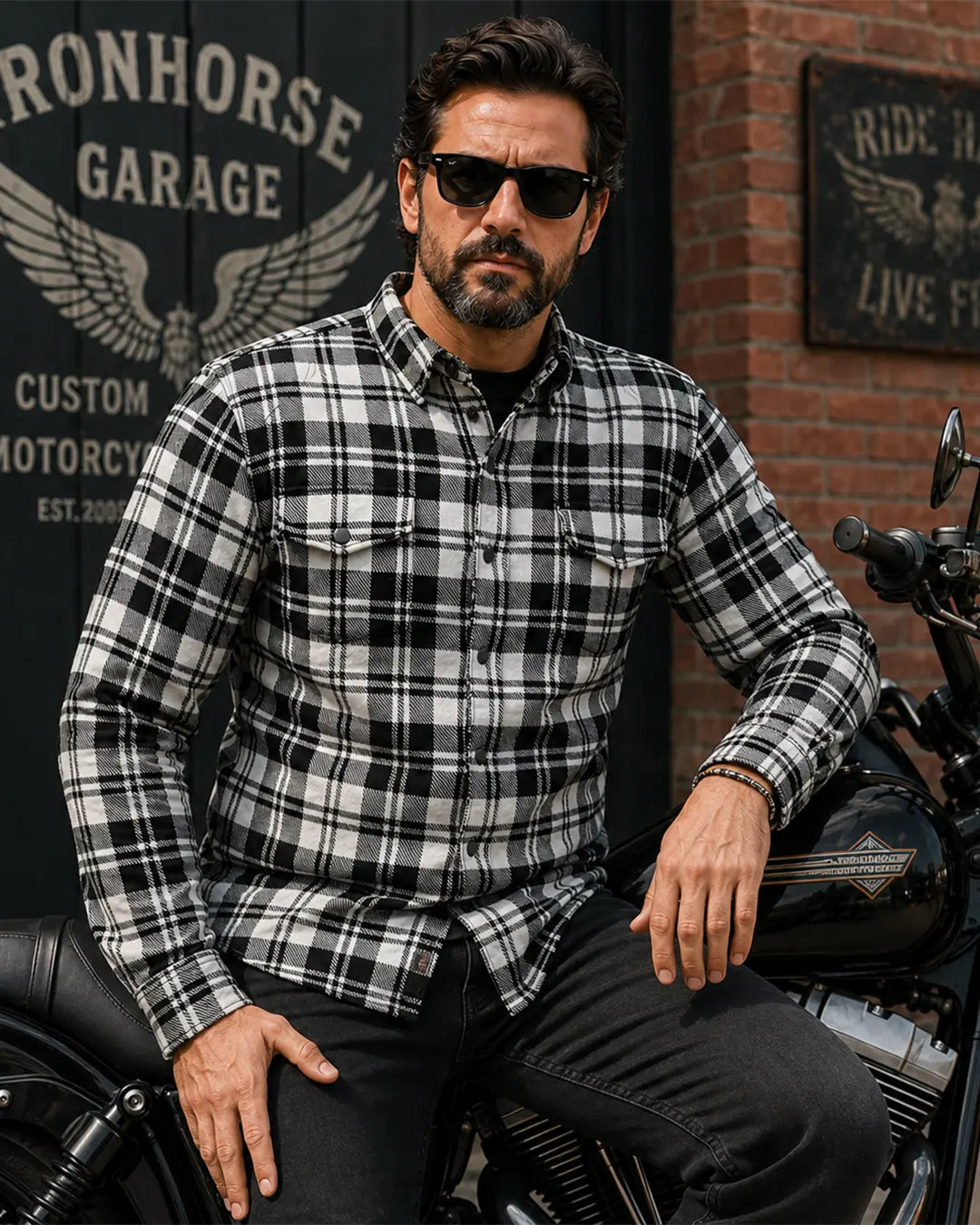 Canvas Moto Flannel Men's Shirt First Manufacturing Company