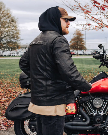Vendetta Men's Leather Motorcycle Jacket – First MFG Co