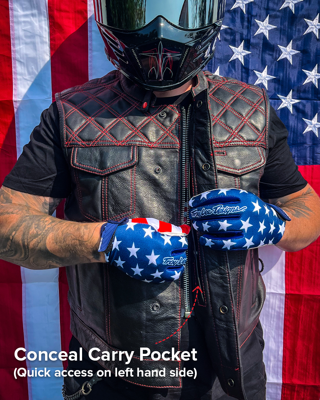 Downside Men's Motorcycle Leather Vest