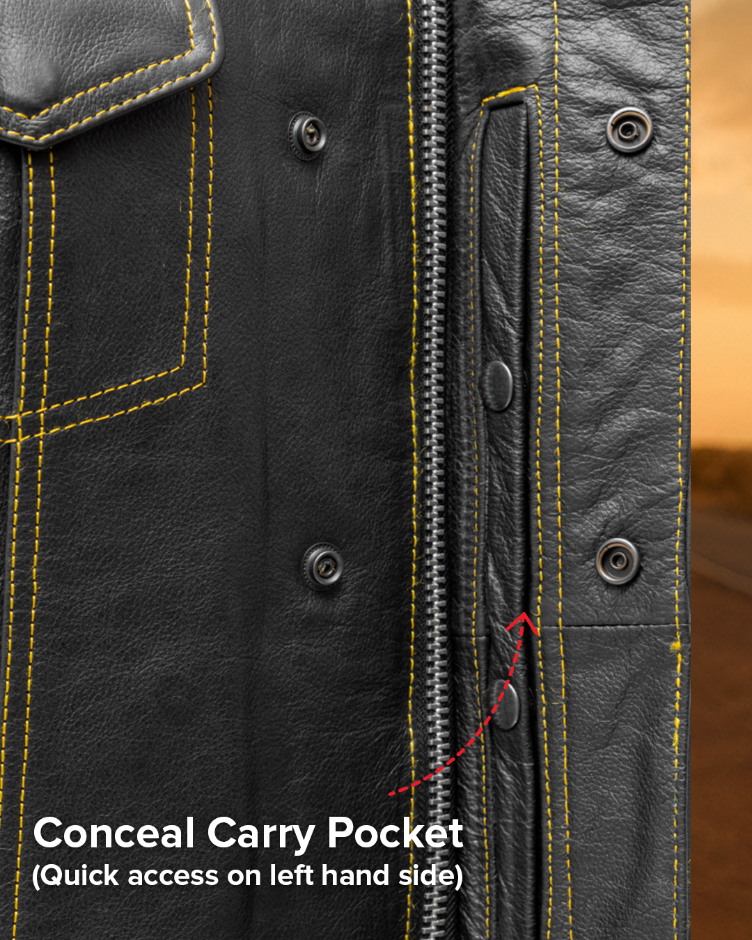 The Cut Men's Leather Motorcycle Vest - Multiple Color Options 