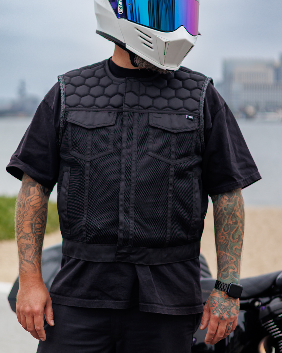 Lowside Hornet Moto Mesh Men's Club Style Vest Men's Moto Mesh Vest Vests