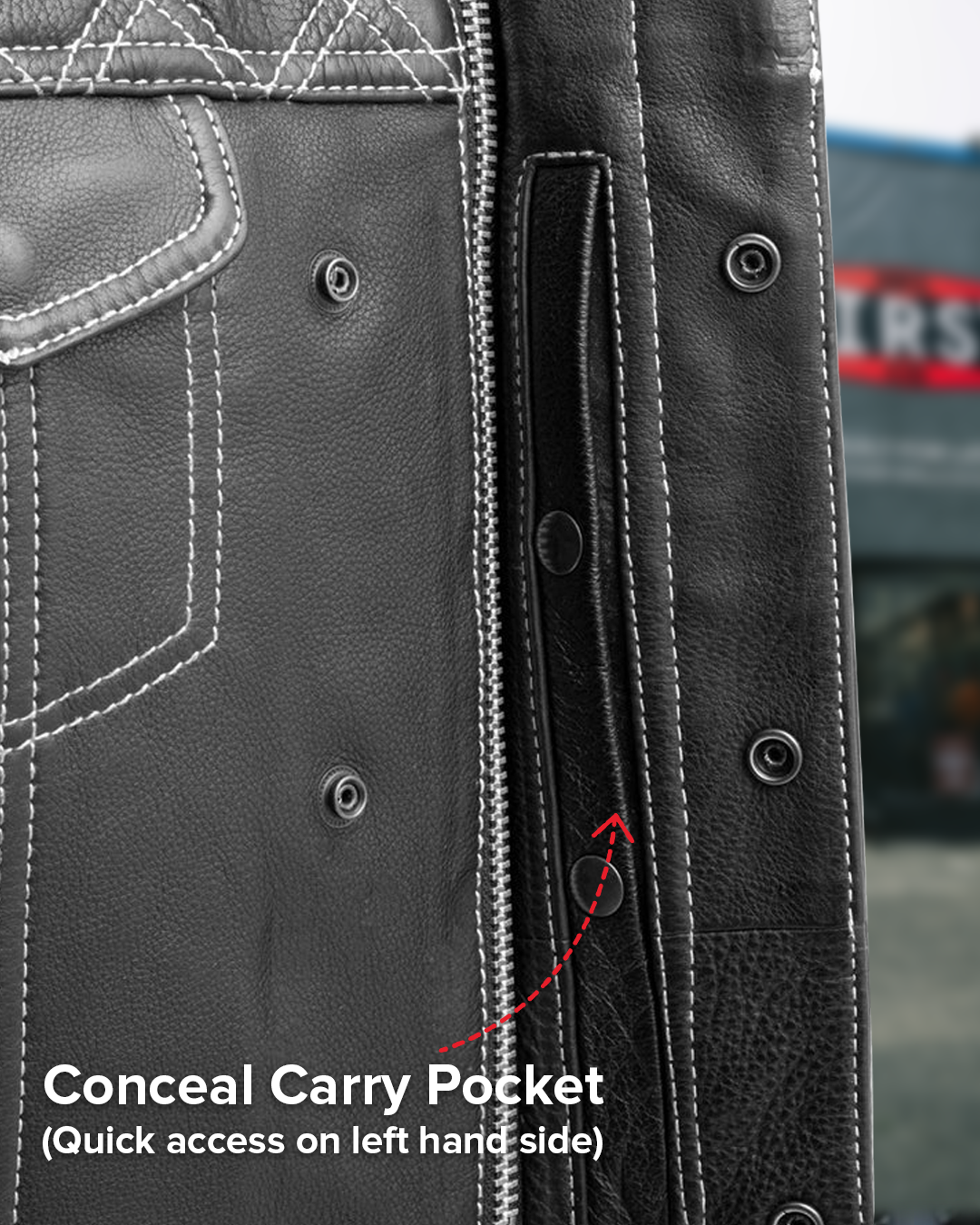 Downside Men's Motorcycle Leather Vest