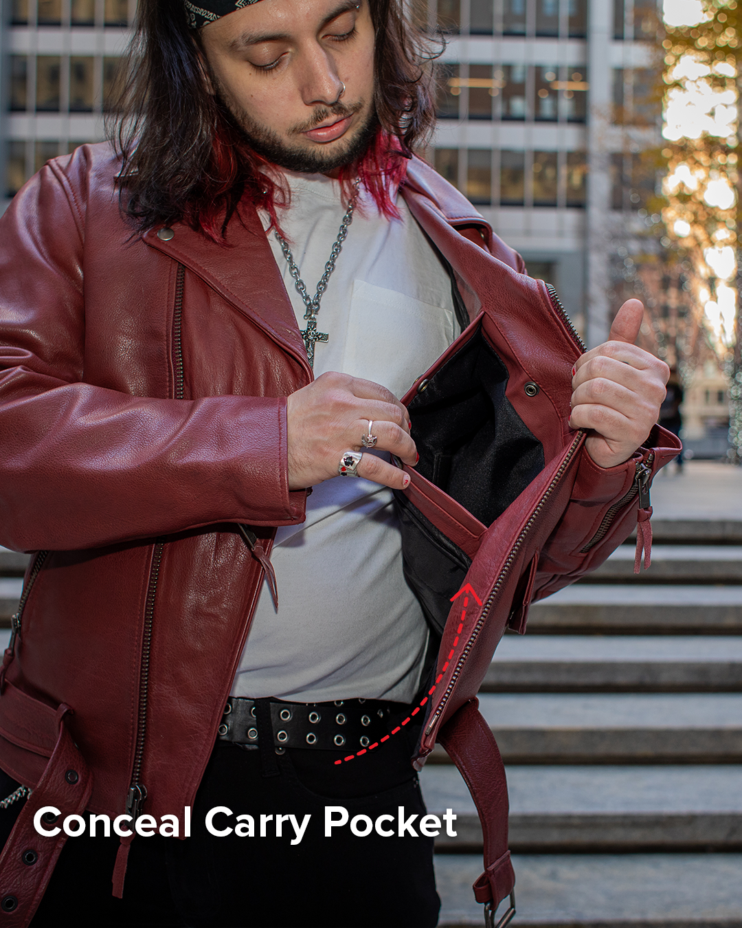 Fillmore Men's Motorcycle Leather Jacket Men's Leather Jacket Jackets