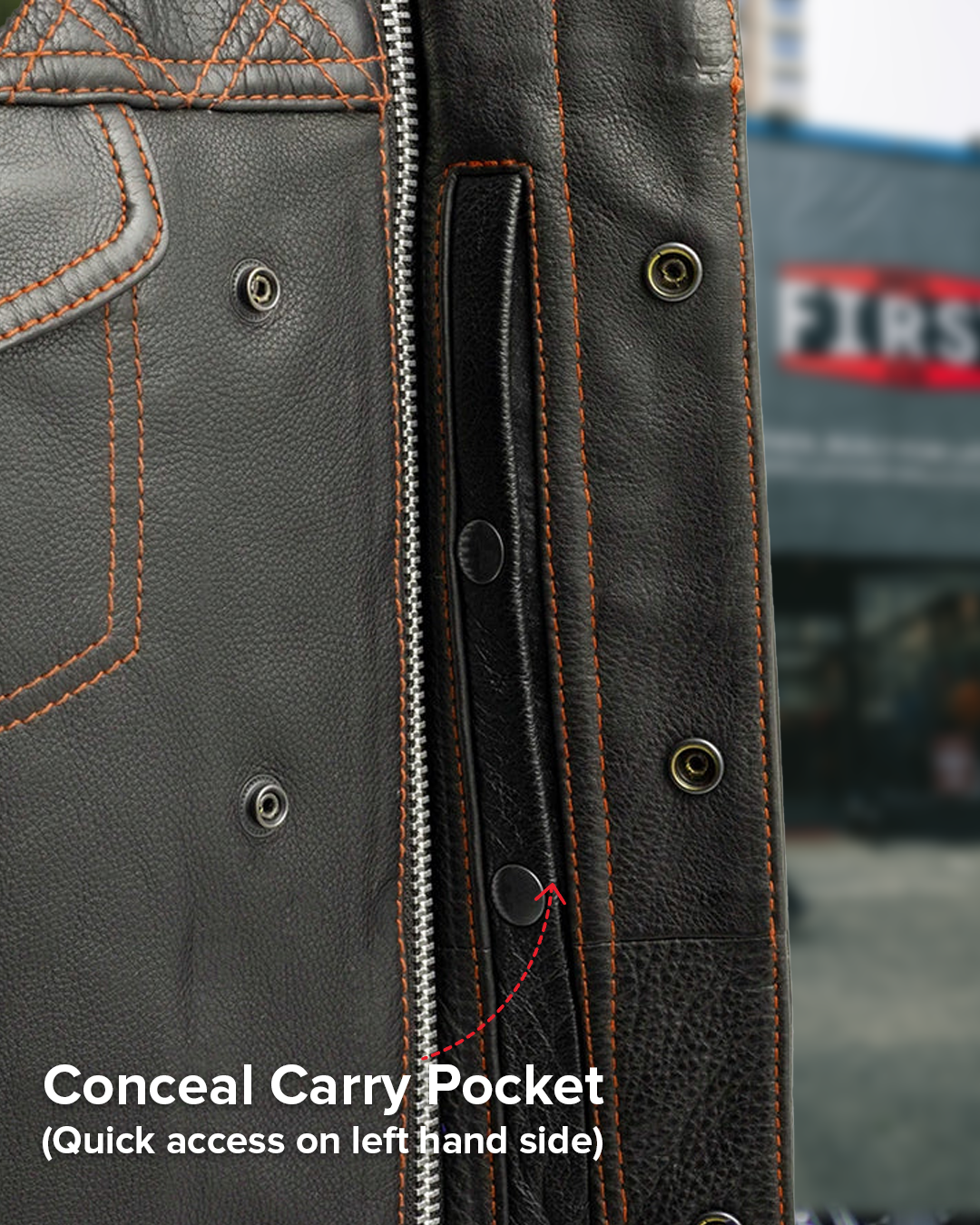 Downside Men's Motorcycle Leather Vest