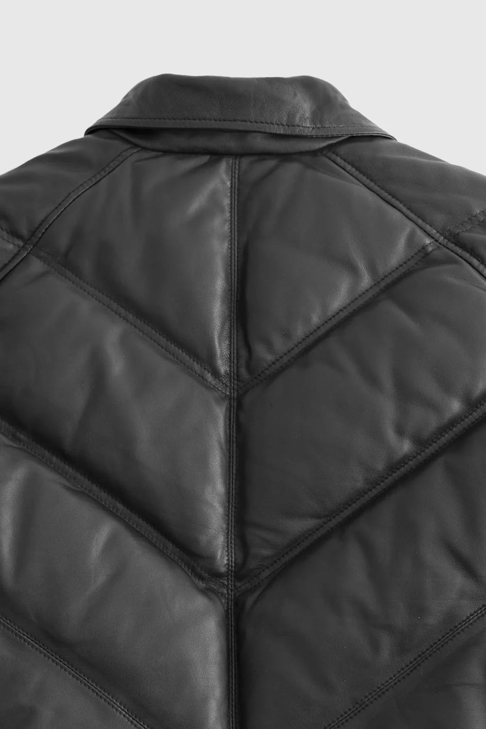 Ezra Mens Puffer Leather Jacket Men's Leather Puffer Jacket FMCo   