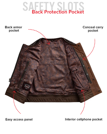 Lowside Men's Motorcycle Leather Vest - First MFG Co