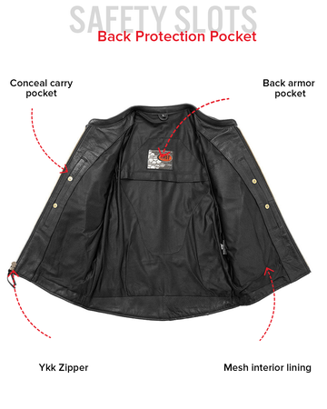 Indy Men's Motorcycle Leather Jacket - Black - First MFG Co