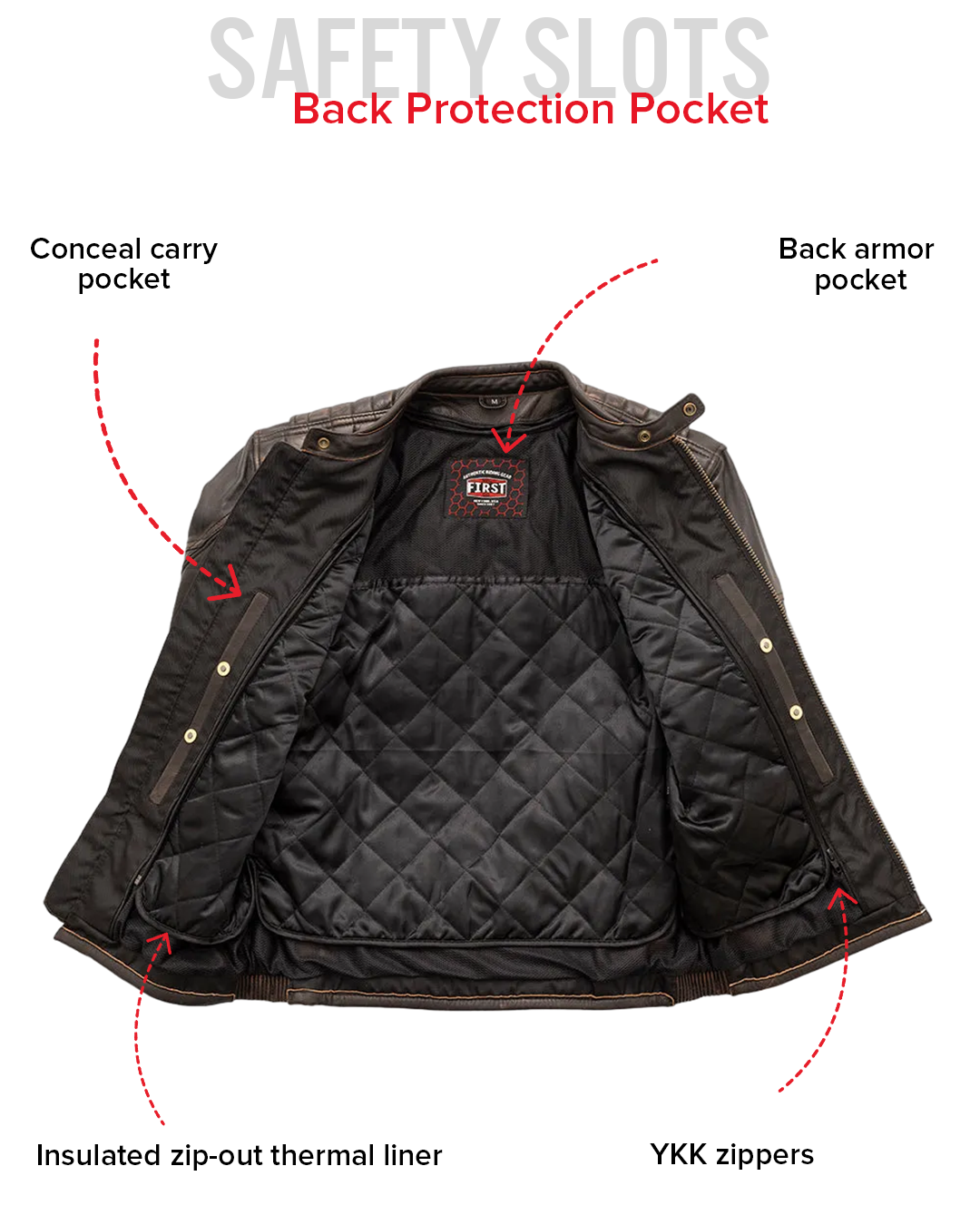 Rider Club - Men's Leather Motorcycle Jacket Men's Leather Jacket Jackets