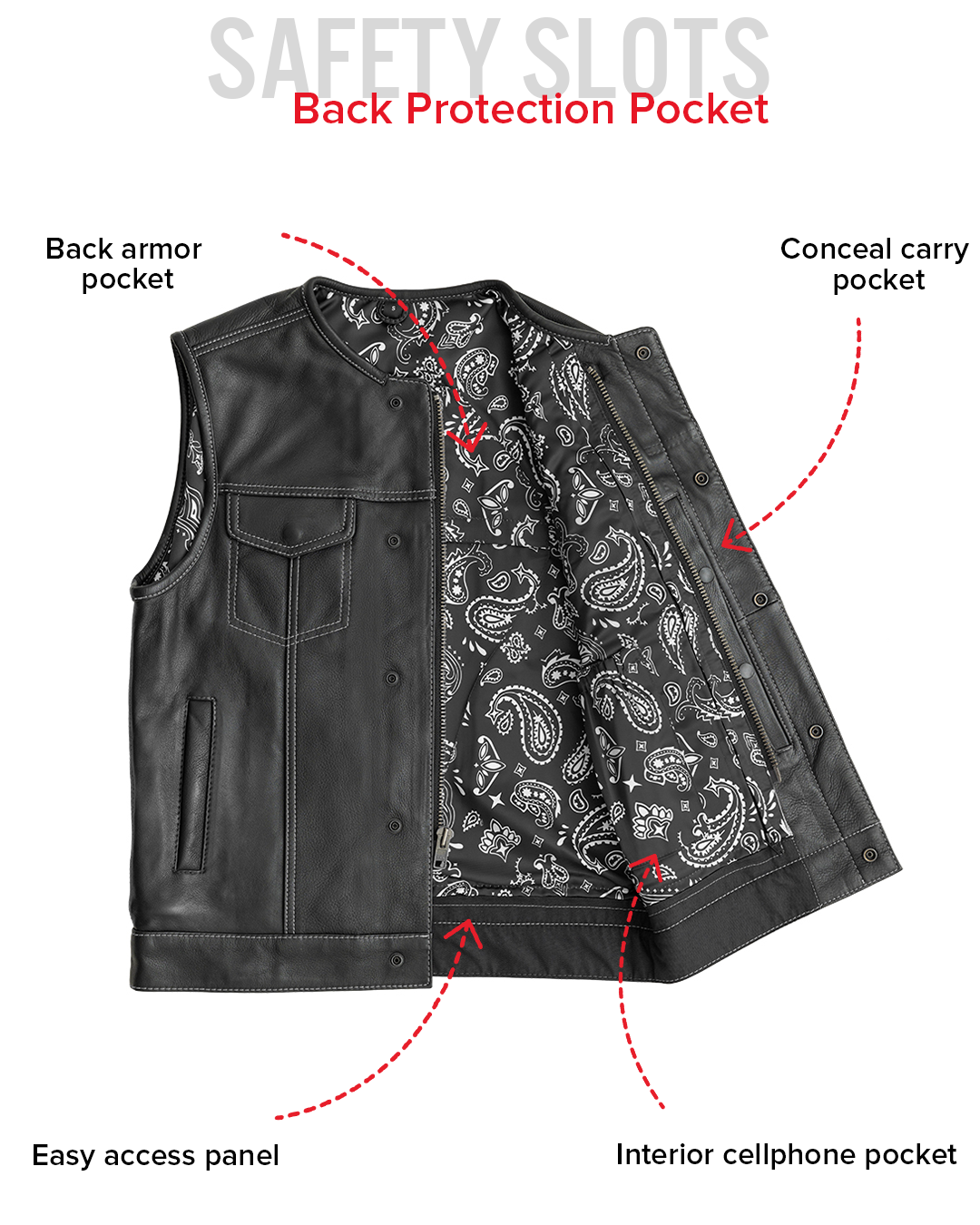 Bandit Men's Leather Motorcycle Vest Men's Leather Vest Vests