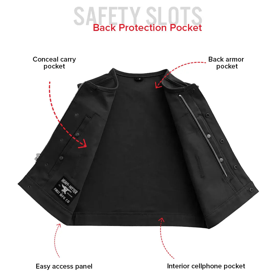 No Limit - Men's Motorcycle Twill Vest Men's Twill Vest Vests