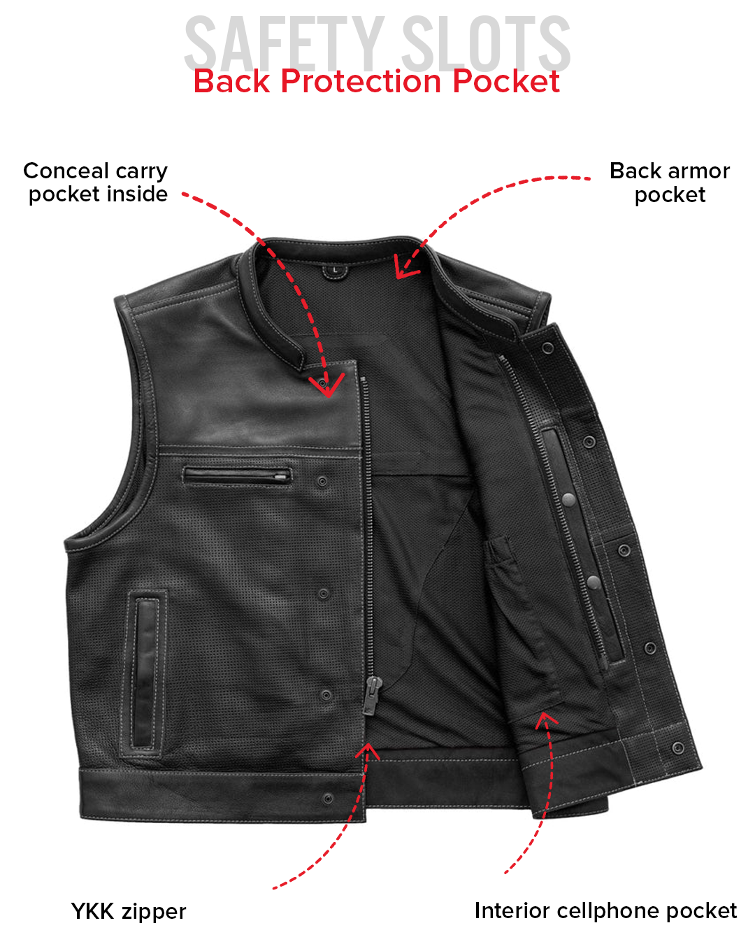 Lowrider Perforated Men's Leather Vest Men's Perforated Leather Vest Vests