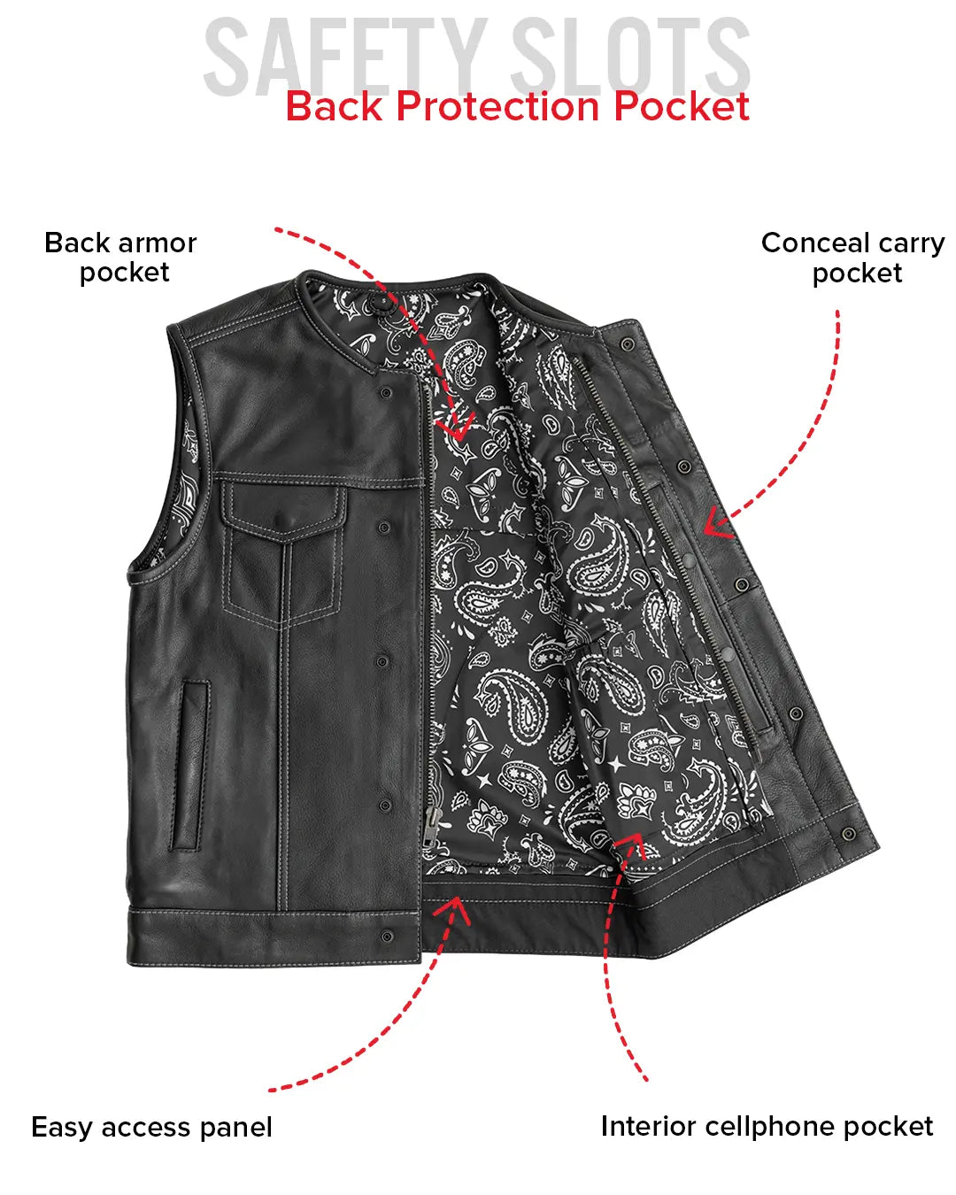 Bandit Men's Leather Motorcycle Vest Men's Leather Vest Vests