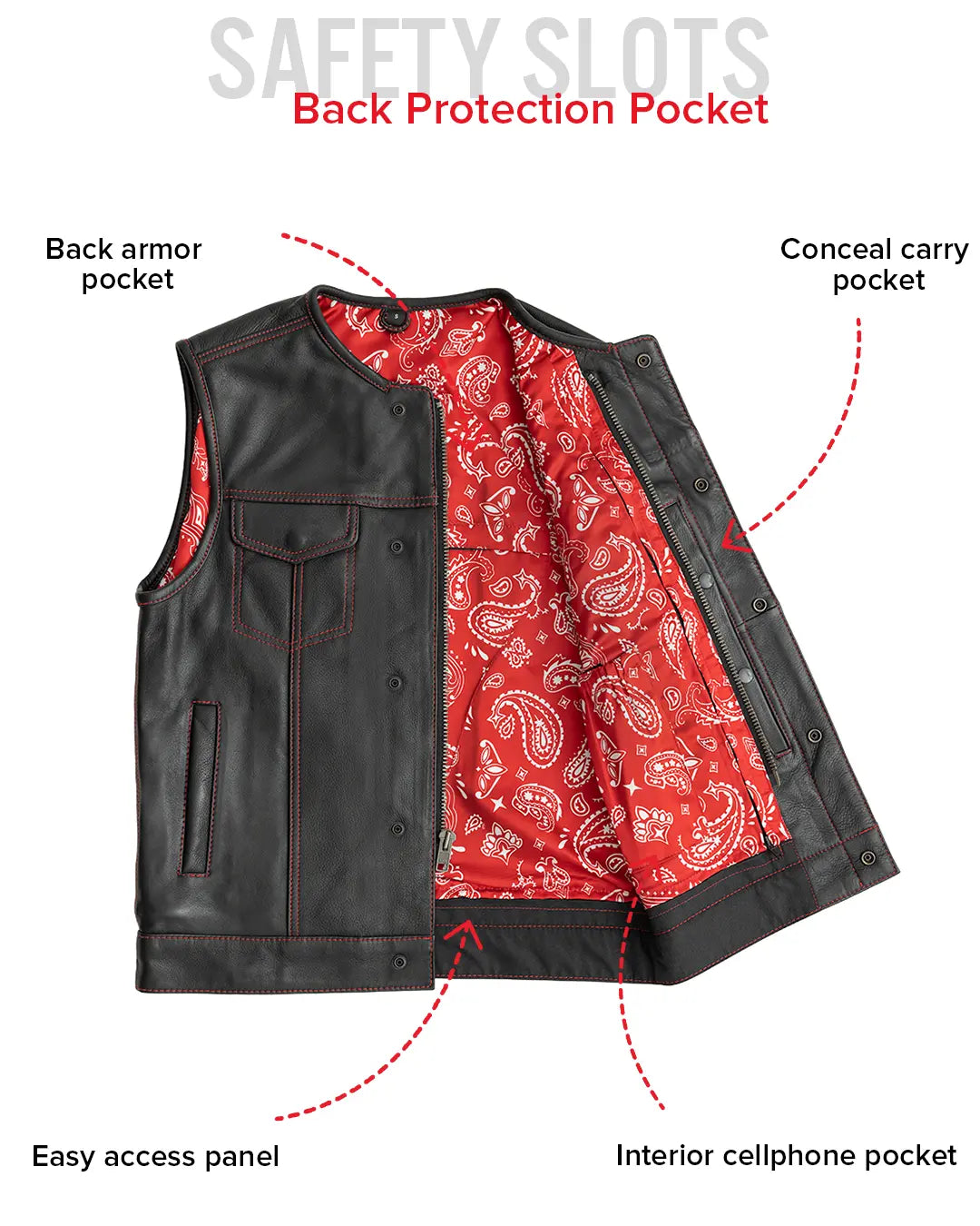 Bandit Men's Leather Motorcycle Vest Men's Leather Vest Vests