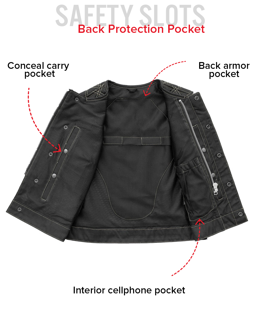 Bonnie Moto Mesh Women's Motorcycle Vest - Diamond Quilt Women's Moto Mesh Vest Vests