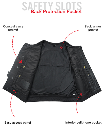 Lowside Men's Motorcycle Leather Vest - First MFG Co