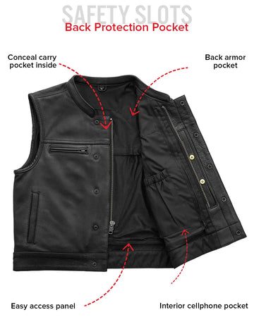 本日限定値下　RIDERS FAKE LEATHER VEST JACKET Leather Vest Leather Vest Punching Riders Vest｜Kadoya Official