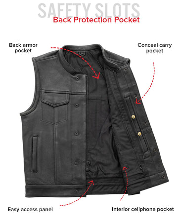 Hotshot Men's Motorcycle Leather Vest – First MFG Co