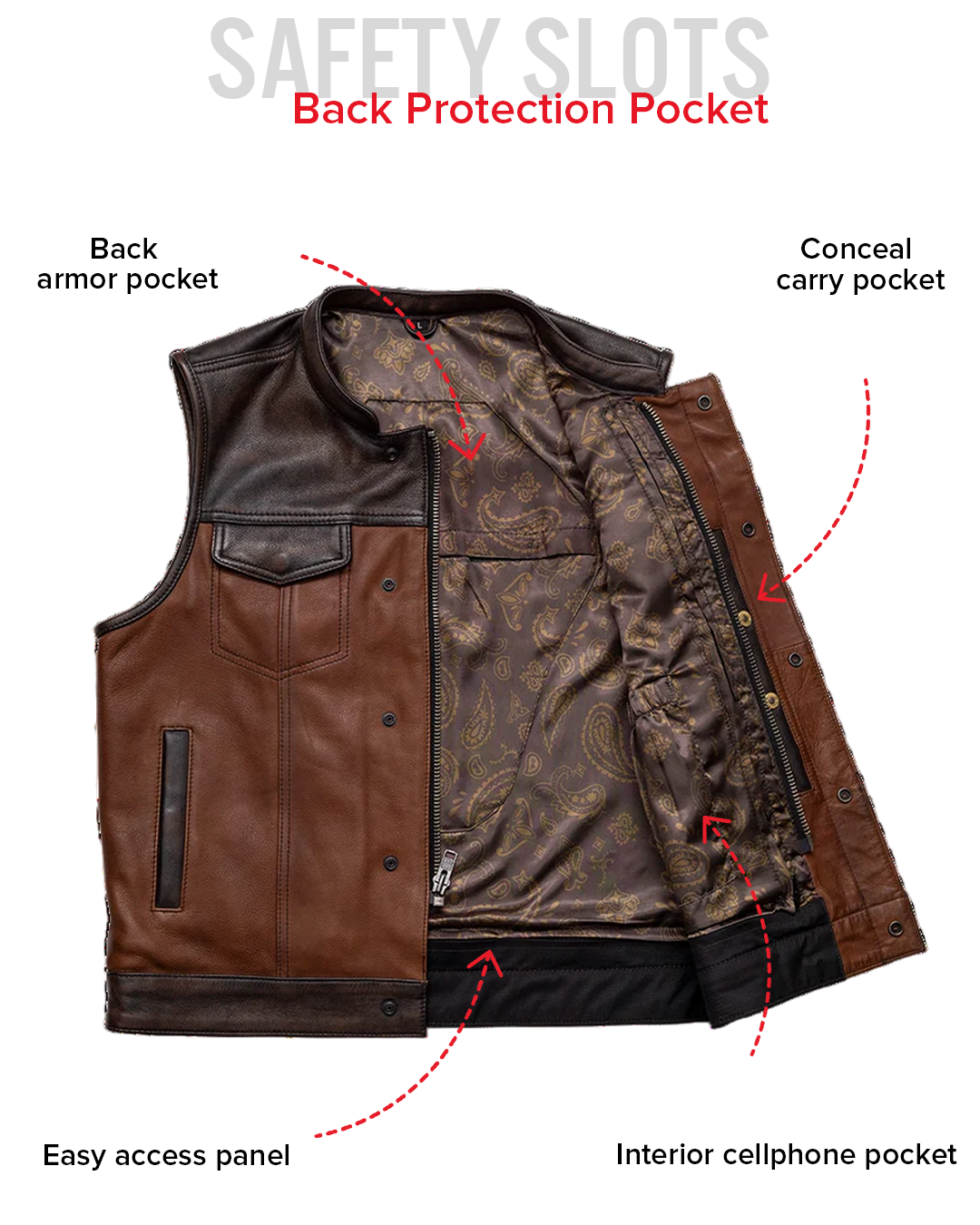 Gunner Men's Leather Motorcycle Vest (Limited Edition) Factory Customs First Manufacturing Company