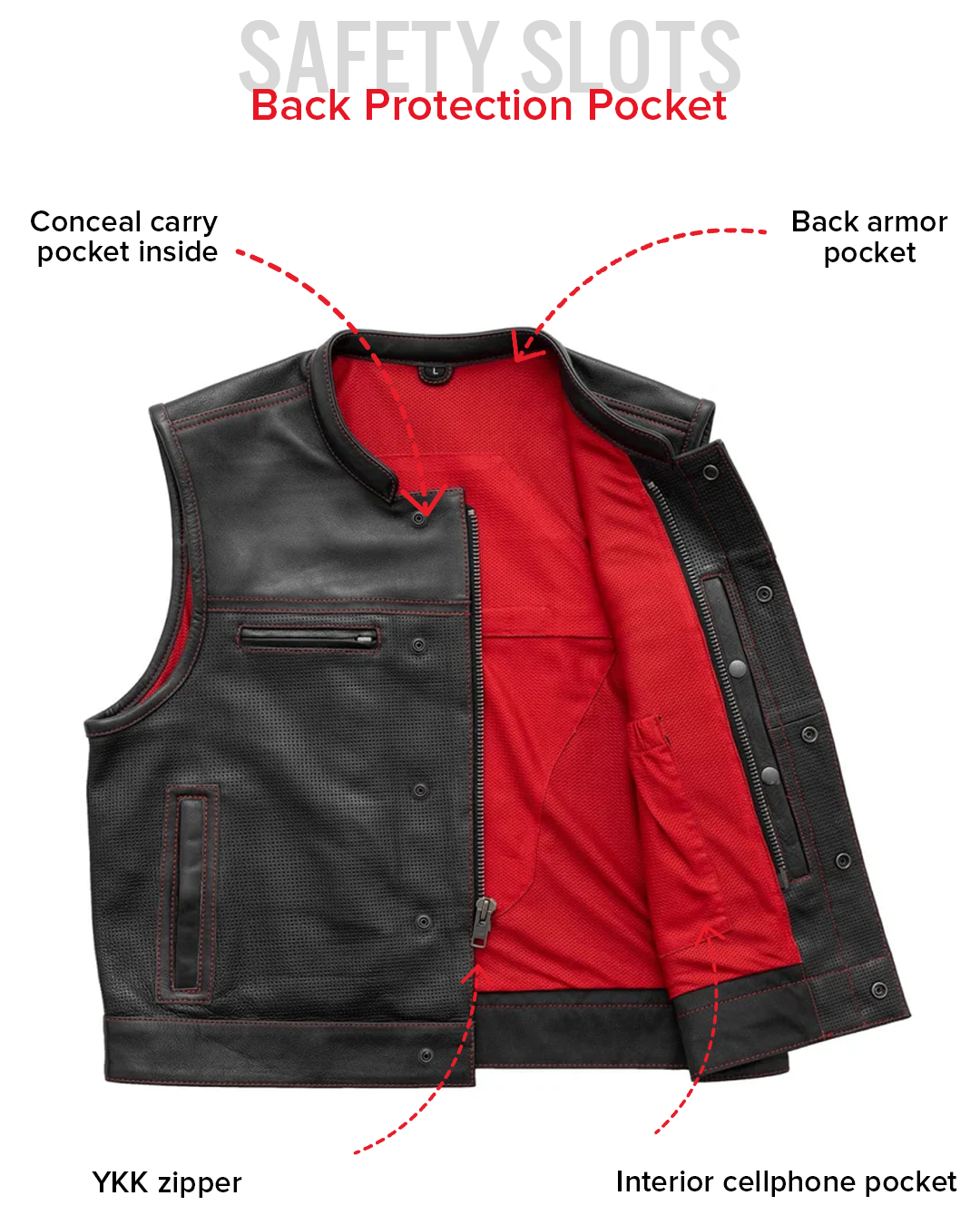 Lowrider Perforated Men's Leather Vest