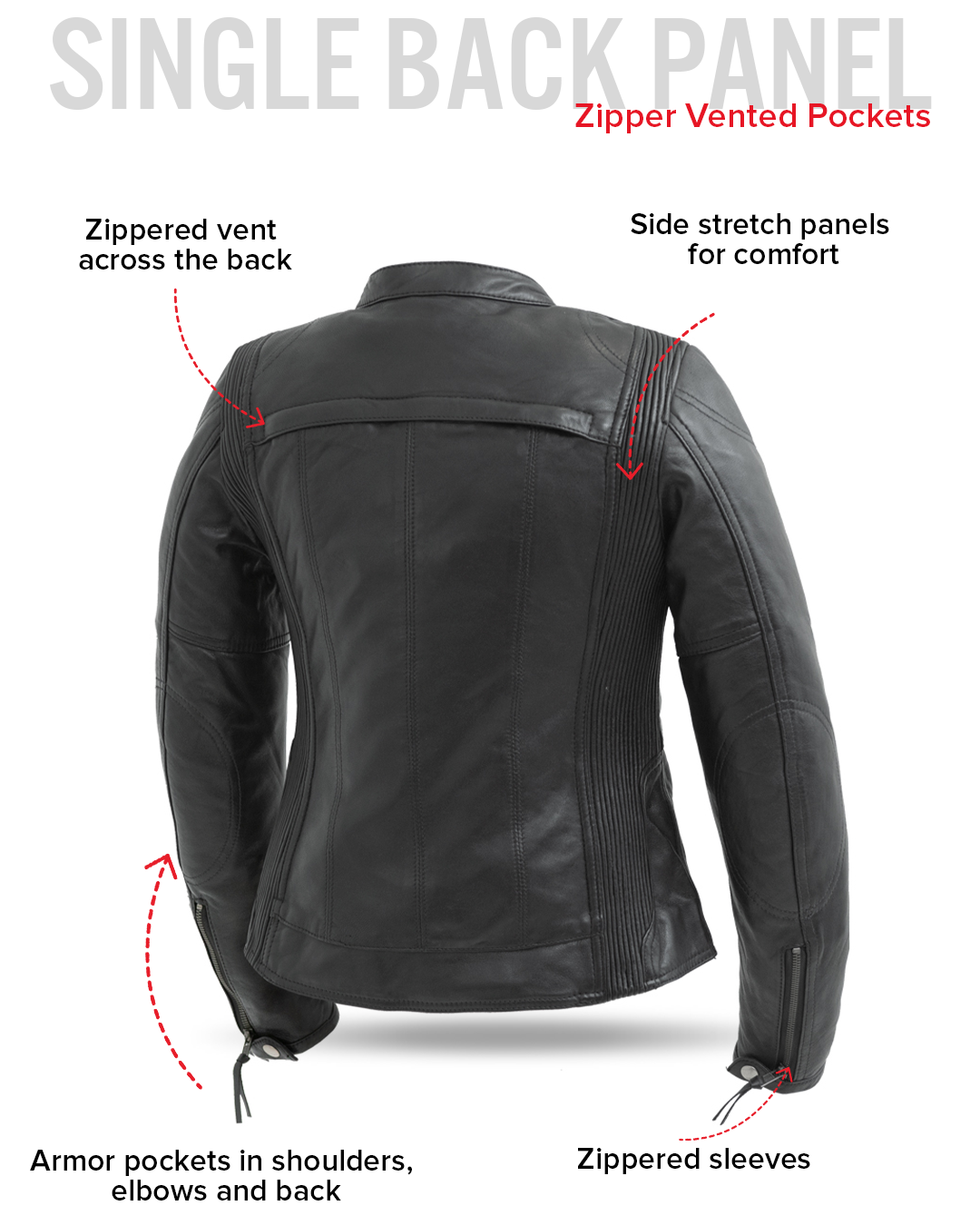Supastar - Women's Motorcycle Leather Jacket - First MFG Co