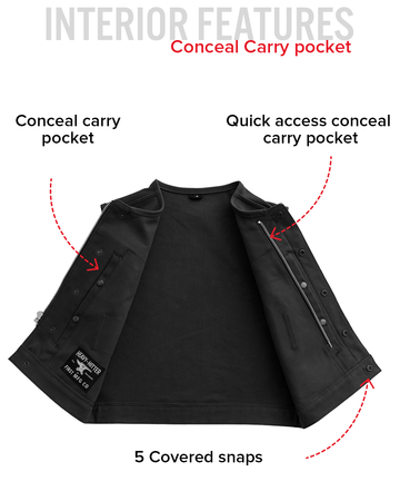 Lowside Twill - Men's Motorcycle Twill Vest (Black)