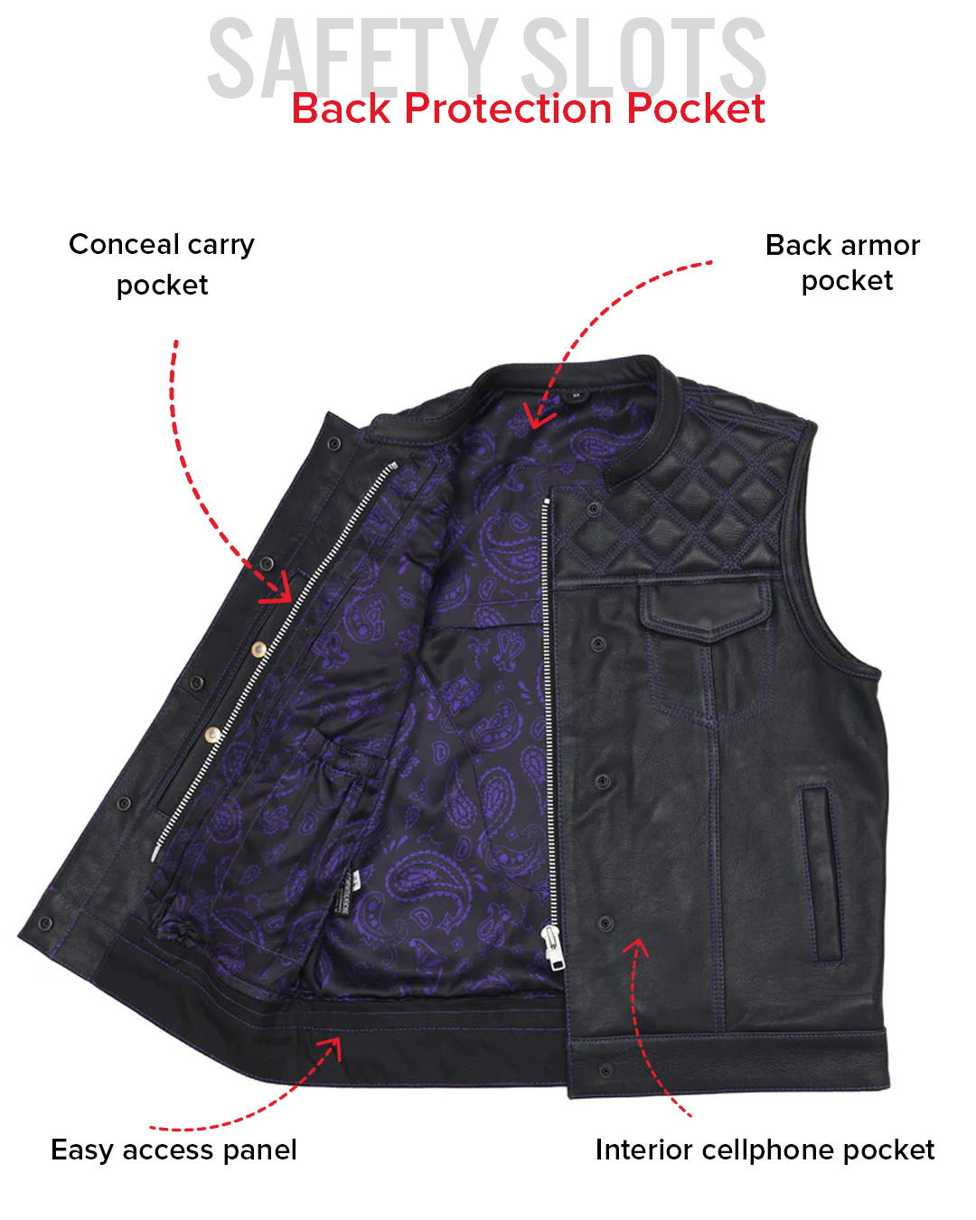 Downside Men's Motorcycle Leather Vest