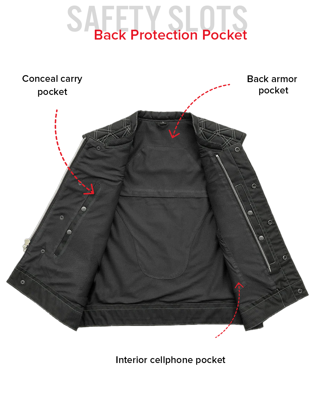 Downside Moto Mesh Men's Motorcycle Vest Men's Moto Mesh Vest Vests