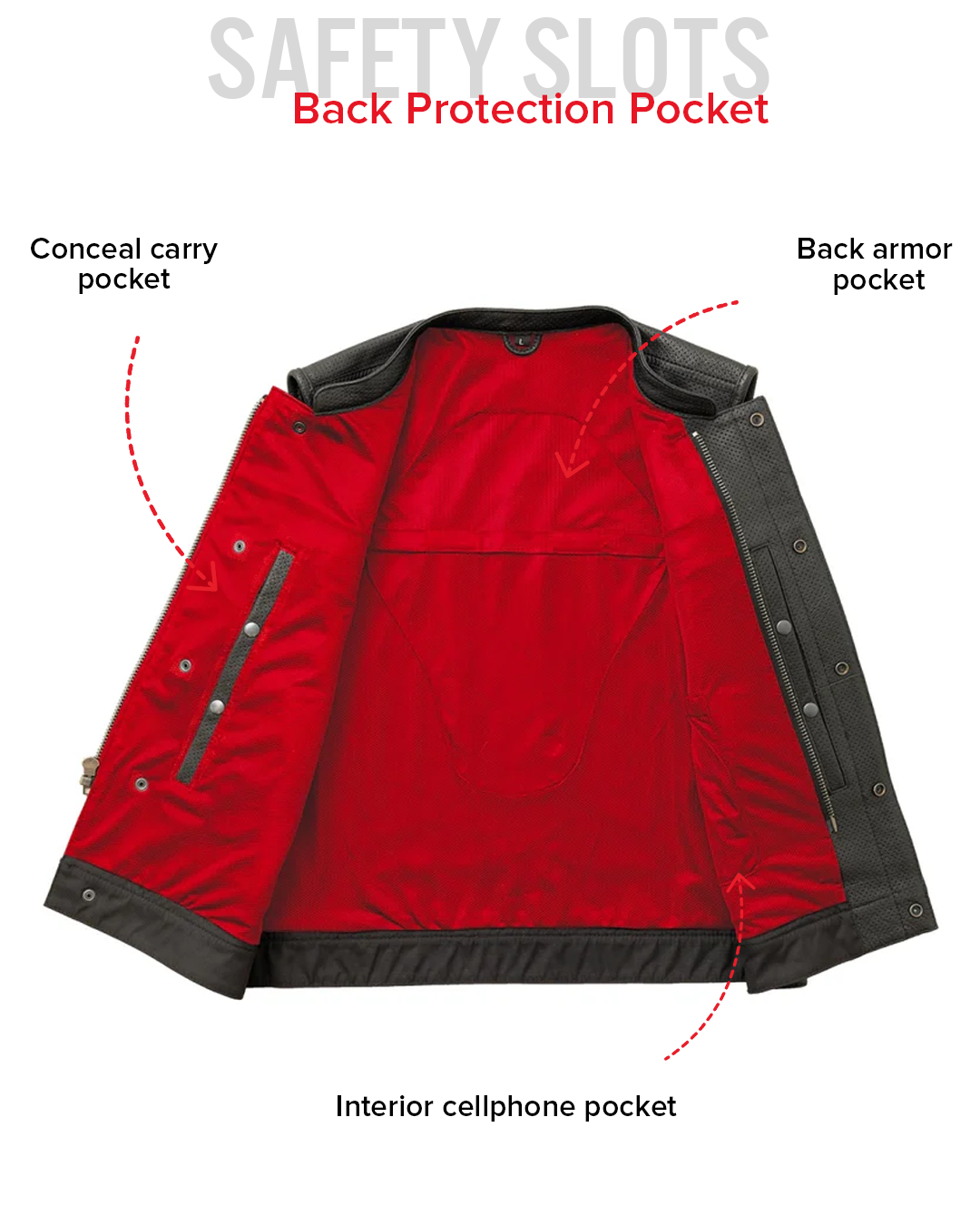 Lowside Men's Perforated Leather Motorcycle Vest 