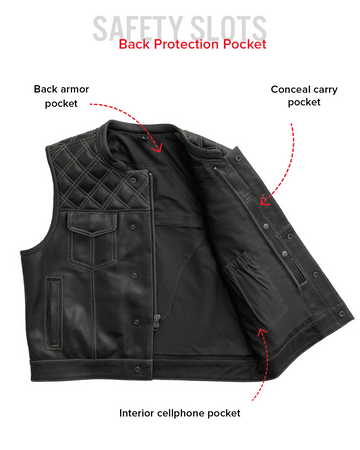Upside Men's Club Style Leather Vest - First MFG Co