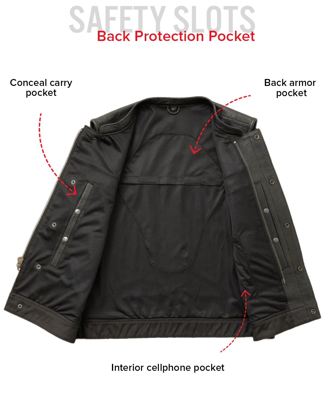 Lowside Men's Perforated Leather Motorcycle Vest 