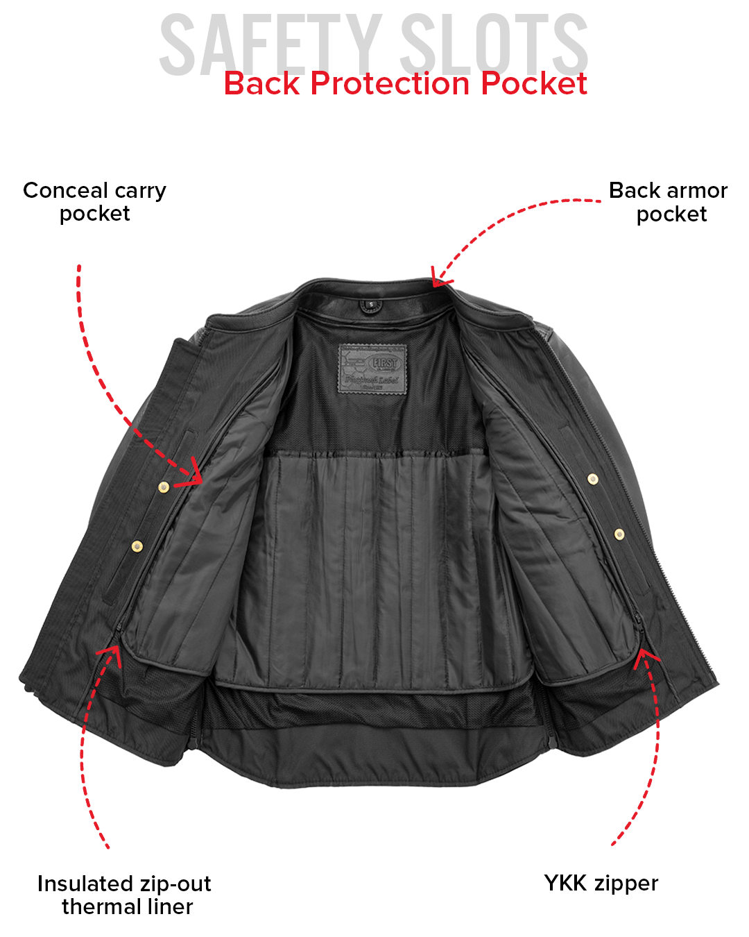 Revolt Men's Motorcycle Leather Jacket - First MFG Co
