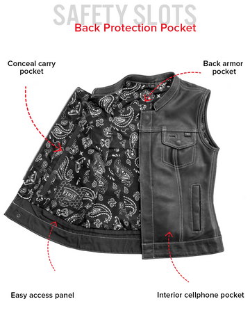 Jessica - Women's Club Style Leather Vest (Limited Edition)