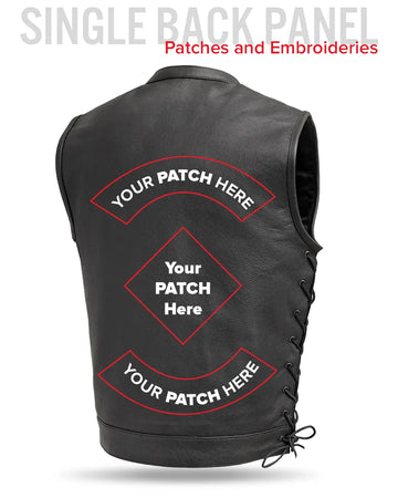 Sniper Men's Motorcycle Leather Vest - First Manufacturing