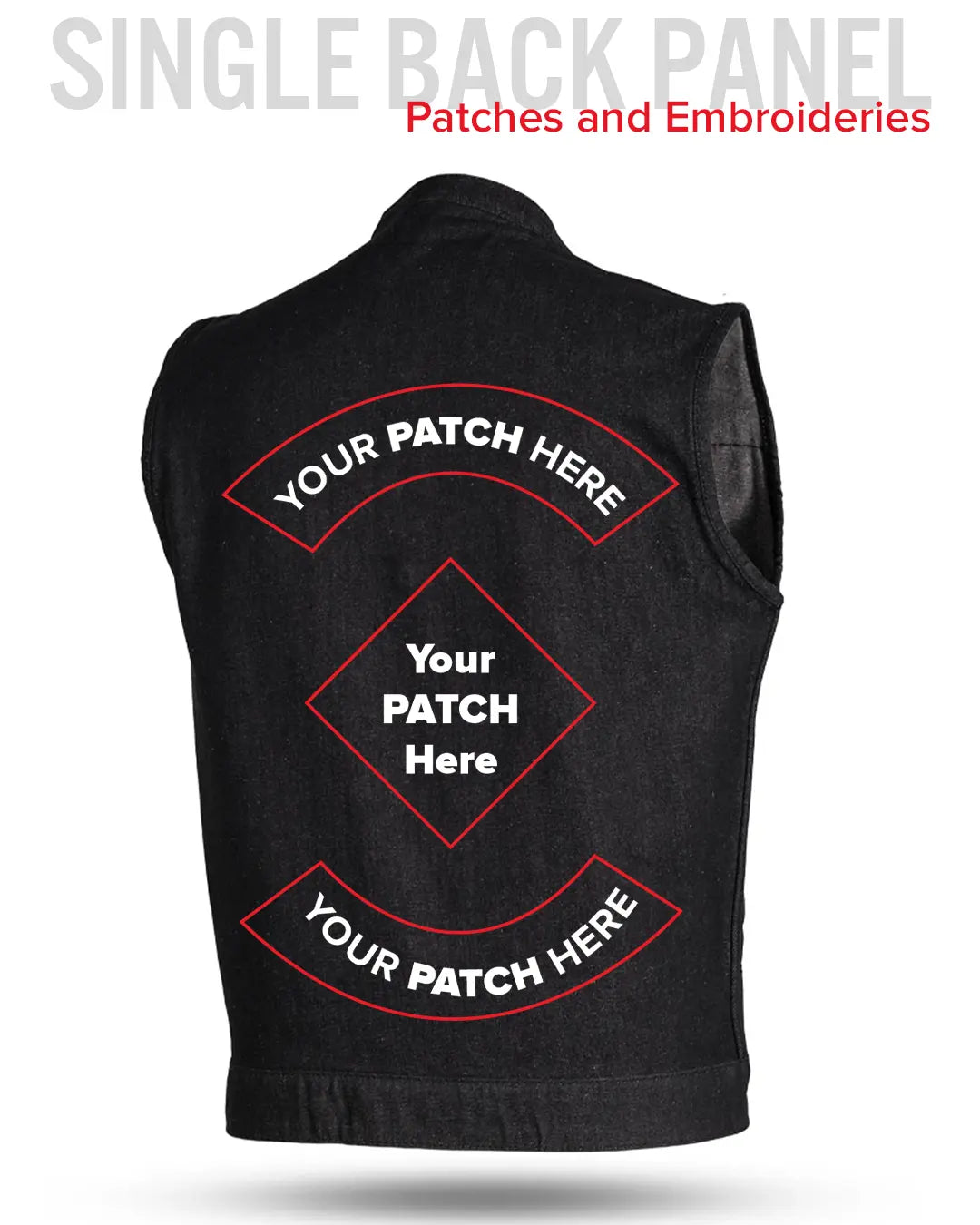Kershaw - Men's Motorcycle Denim Vest (Black) - First MFG Co