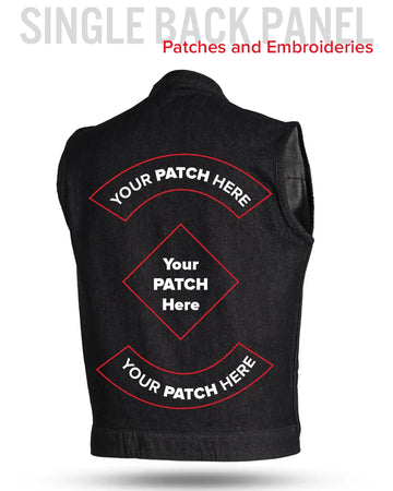 三軒茶屋US購入　Customized MA-1 Cut Off Vest Kershaw - Men's Motorcycle Denim Vest (Black) - First MFG Co