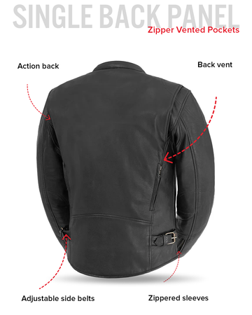Indy Men's Motorcycle Leather Jacket - Black - First MFG Co