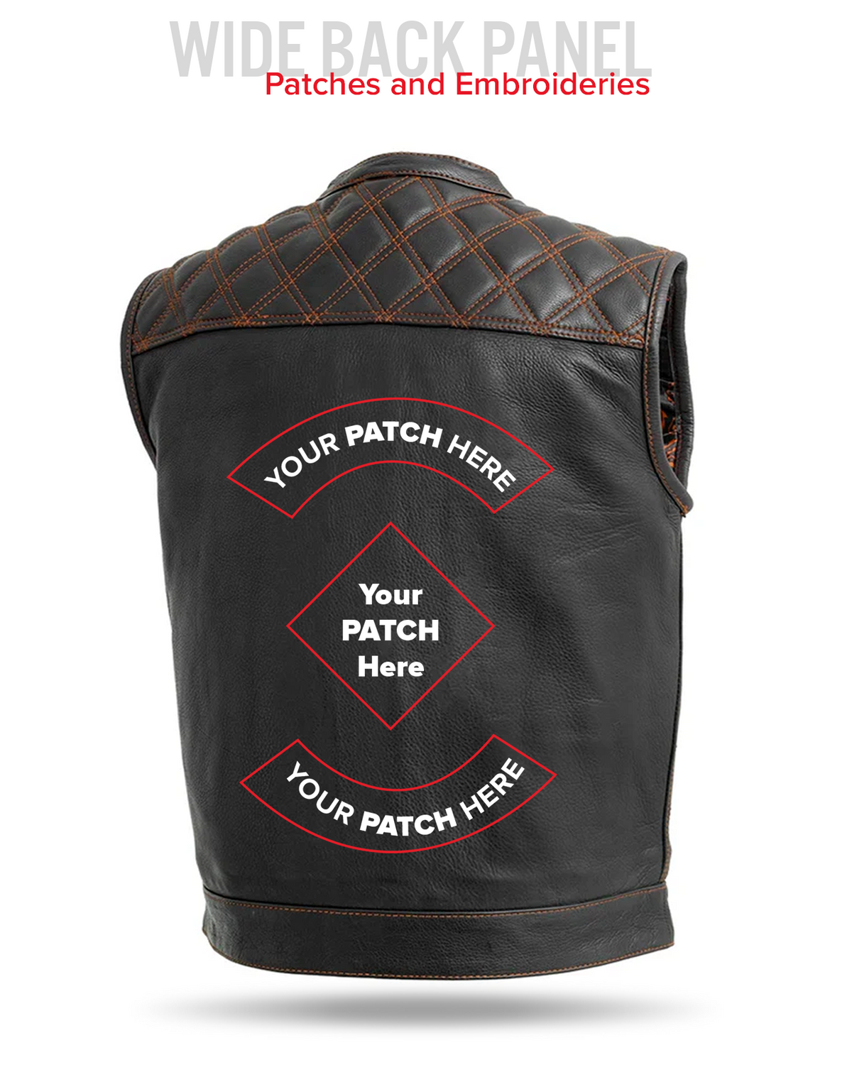 Men's Upside Club Style Leather Motorcycle Vest