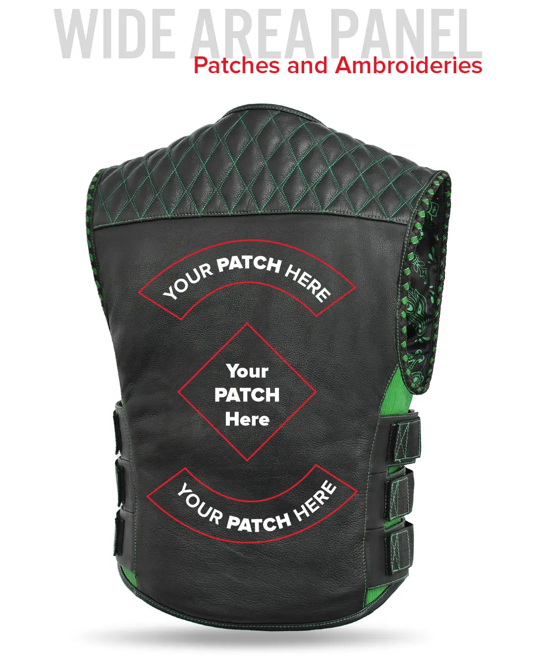 Tactical Emerald Men’s Motorcycle Leather Vest